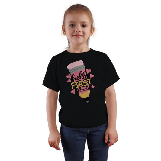 ✏️💕 Hello First Grade! – Big Pencil Heart Tee for Little Learners 📚✨