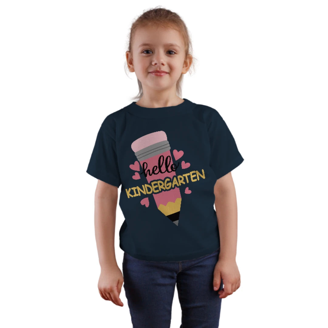 ✏️💕 "Hello Kindergarten" – Sweet Start Pencil Tee for Littles 🎒✨