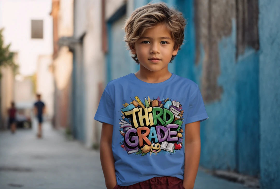 📚✏️ Third Grade – Bright Books & School Day Vibes! 🌍🍎
