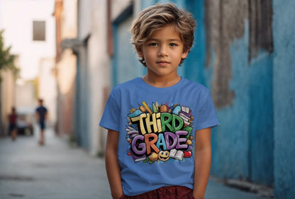 📚✏️ Third Grade – Bright Books & School Day Vibes! 🌍🍎
