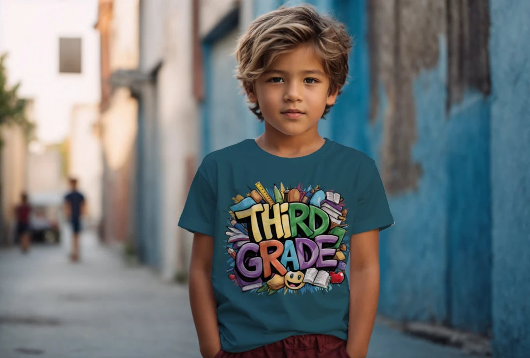 📚✏️ Third Grade – Bright Books & School Day Vibes! 🌍🍎