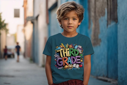 📚✏️ Third Grade – Bright Books & School Day Vibes! 🌍🍎