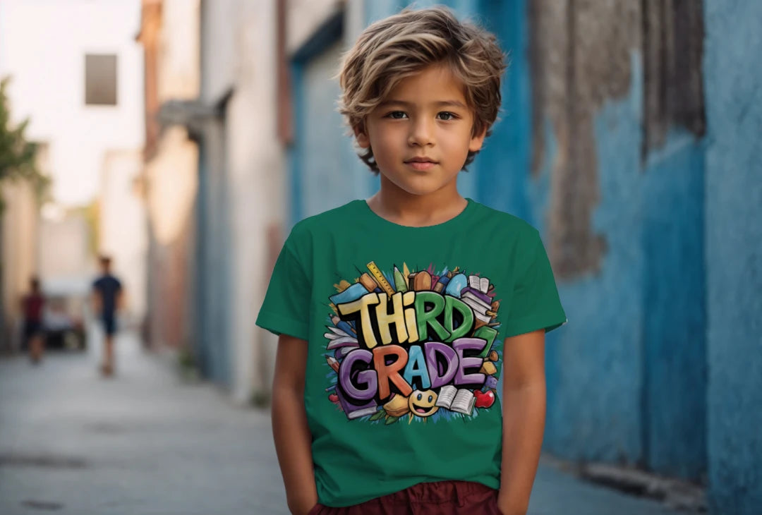 📚✏️ Third Grade – Bright Books & School Day Vibes! 🌍🍎