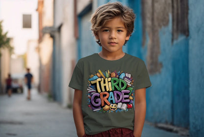 📚✏️ Third Grade – Bright Books & School Day Vibes! 🌍🍎