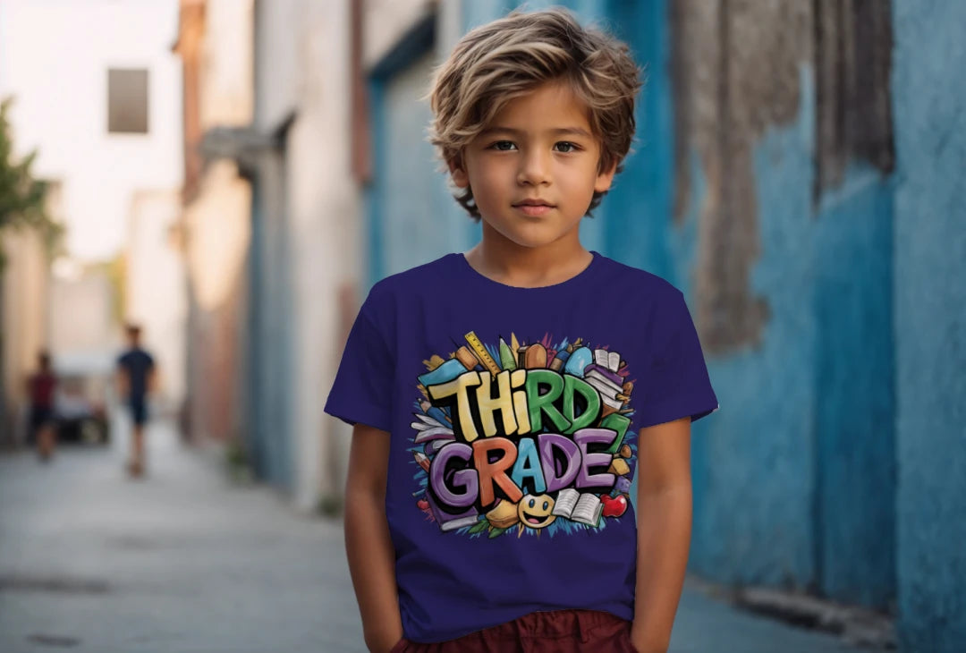 📚✏️ Third Grade – Bright Books & School Day Vibes! 🌍🍎