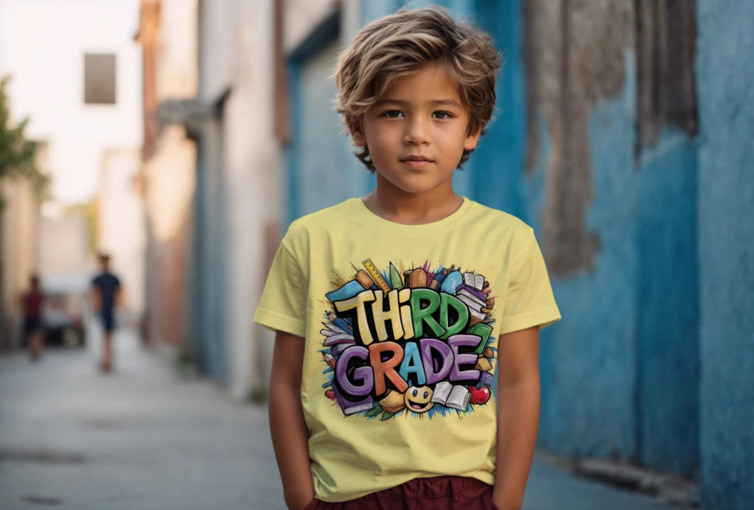 📚✏️ Third Grade – Bright Books & School Day Vibes! 🌍🍎
