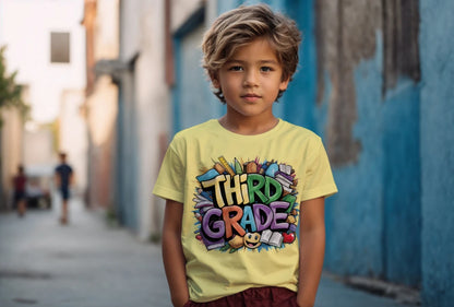 📚✏️ Third Grade – Bright Books & School Day Vibes! 🌍🍎