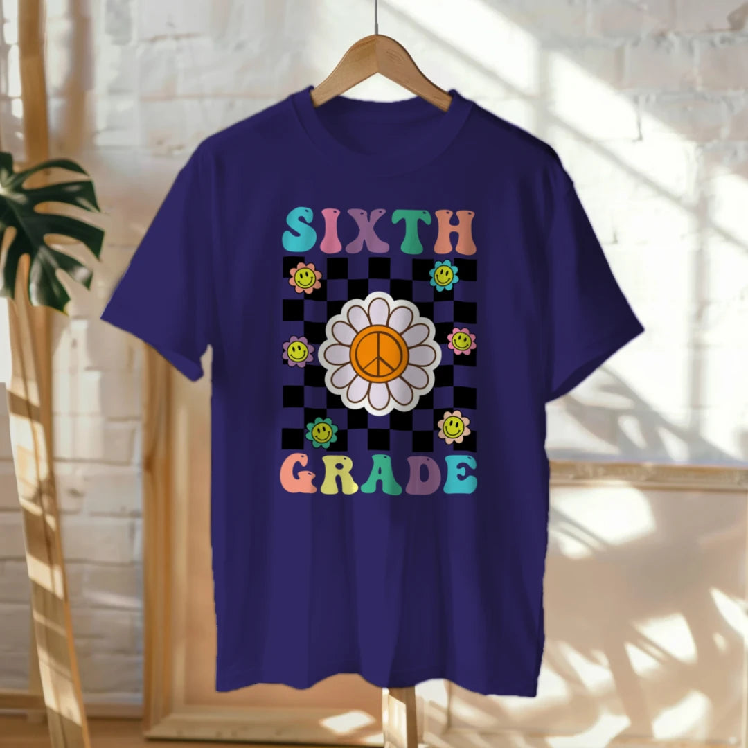 🌼 Groovy Sixth Grade Tee 🌼