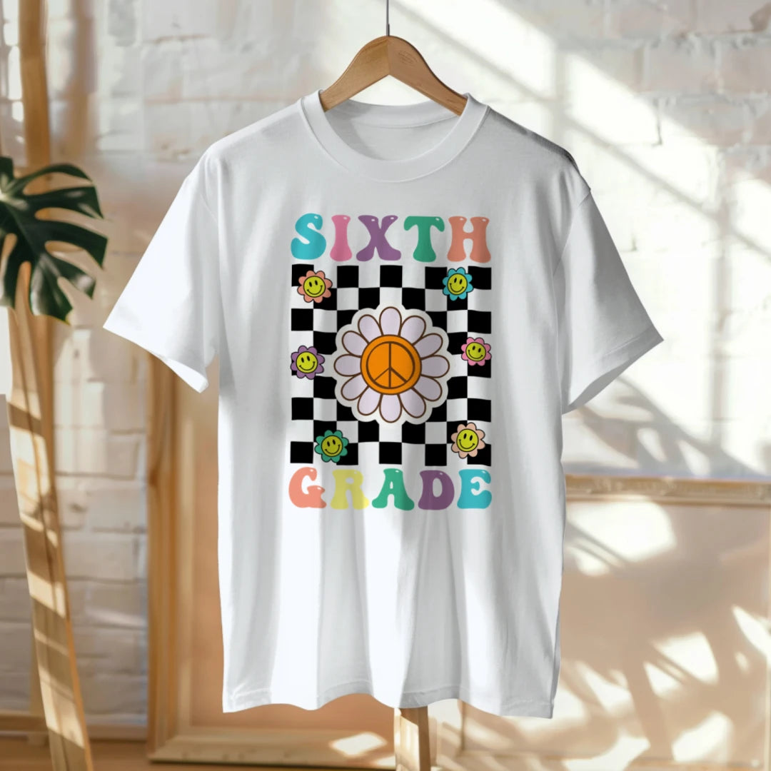 🌼 Groovy Sixth Grade Tee 🌼