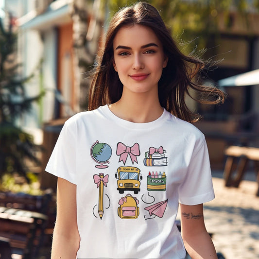 🎀 Back to School Grid Tee 📚✨