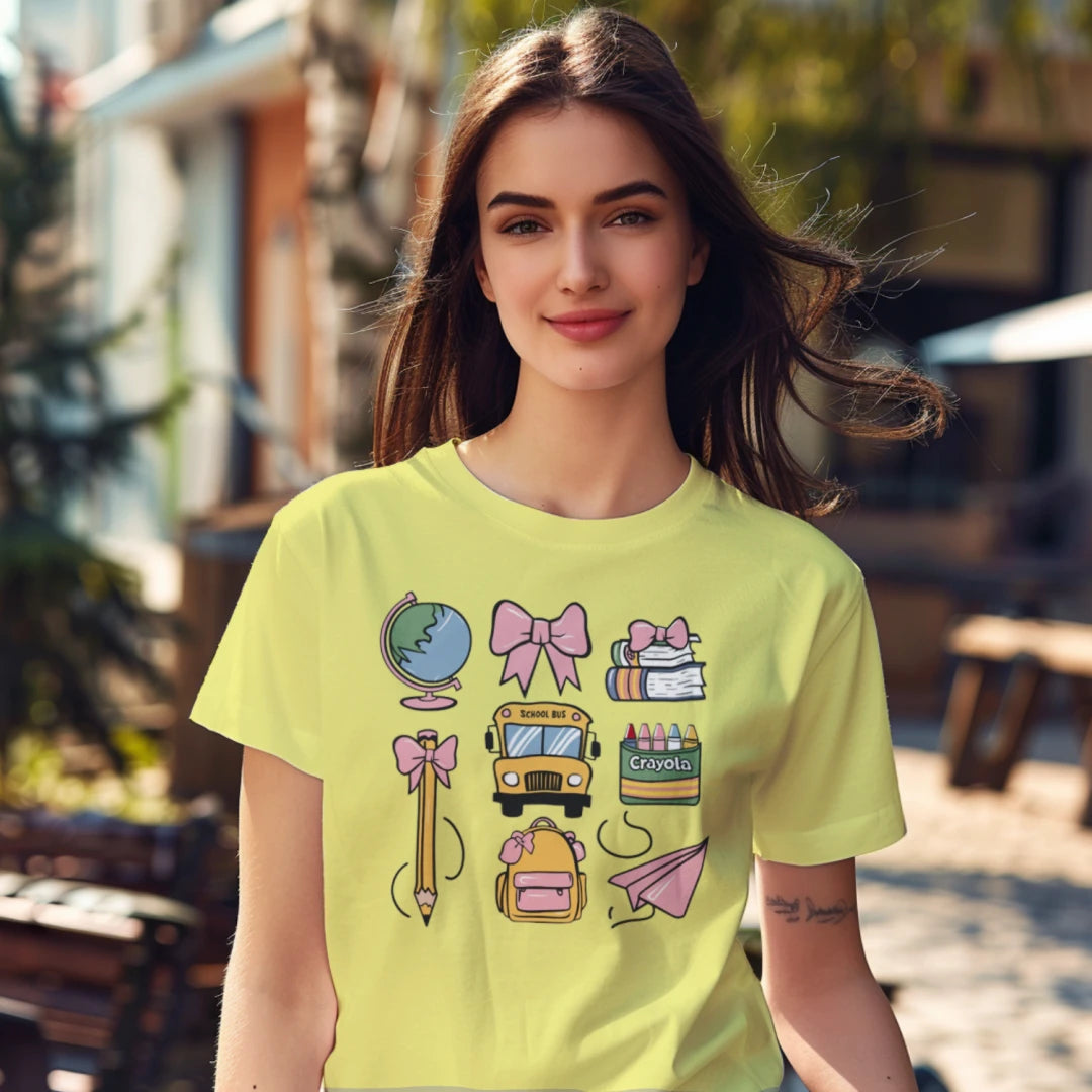 🎀 Back to School Grid Tee 📚✨
