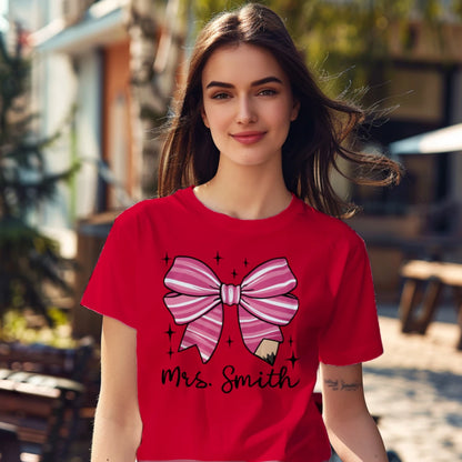 🎀✏️ Custom Teacher Bow Tee Edition 💖