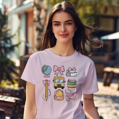 🎀 Back to School Grid Tee 📚✨