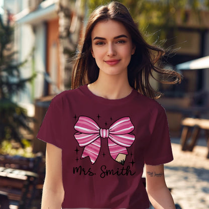 🎀✏️ Custom Teacher Bow Tee Edition 💖
