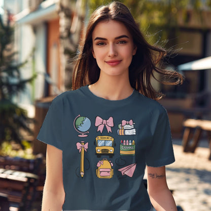 🎀 Back to School Grid Tee 📚✨