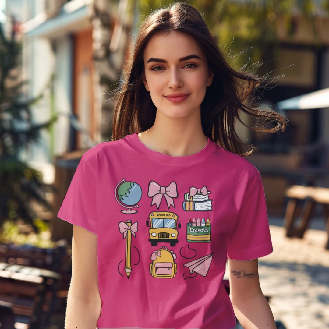 🎀 Back to School Grid Tee 📚✨