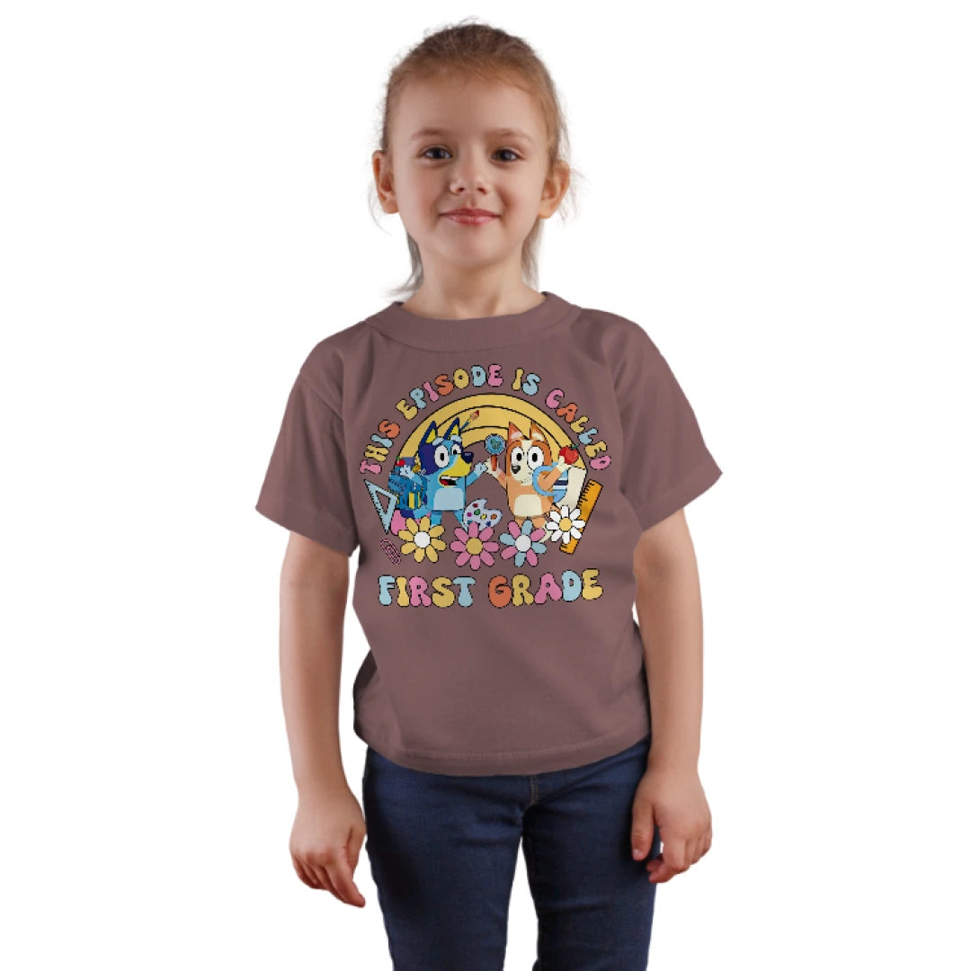 🐾✨ This Episode is Called: First Grade! – Bluey & Bingo School Adventure Tee 🎒📚