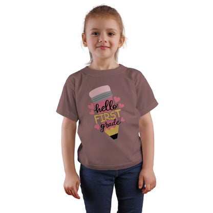 ✏️💕 Hello First Grade! – Big Pencil Heart Tee for Little Learners 📚✨