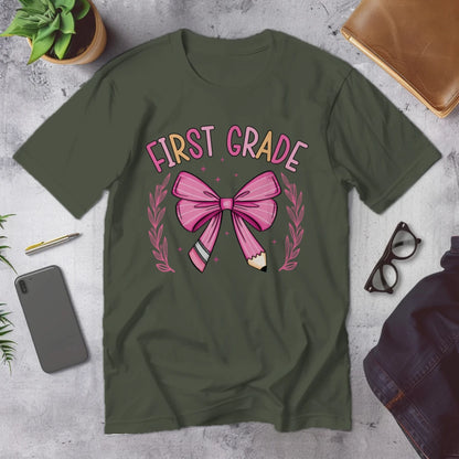 🎀 First Grade Fancy – Pink Bow Tie Edition 💖