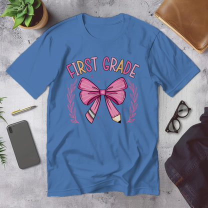 🎀 First Grade Fancy – Pink Bow Tie Edition 💖