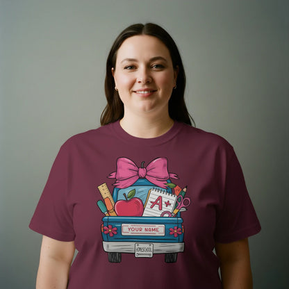 🚚🎀 Homeschool Hauler Tee – Customize Your Ride! 🍎✏️