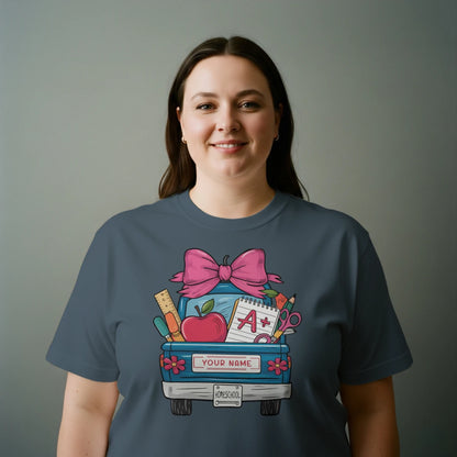 🚚🎀 Homeschool Hauler Tee – Customize Your Ride! 🍎✏️
