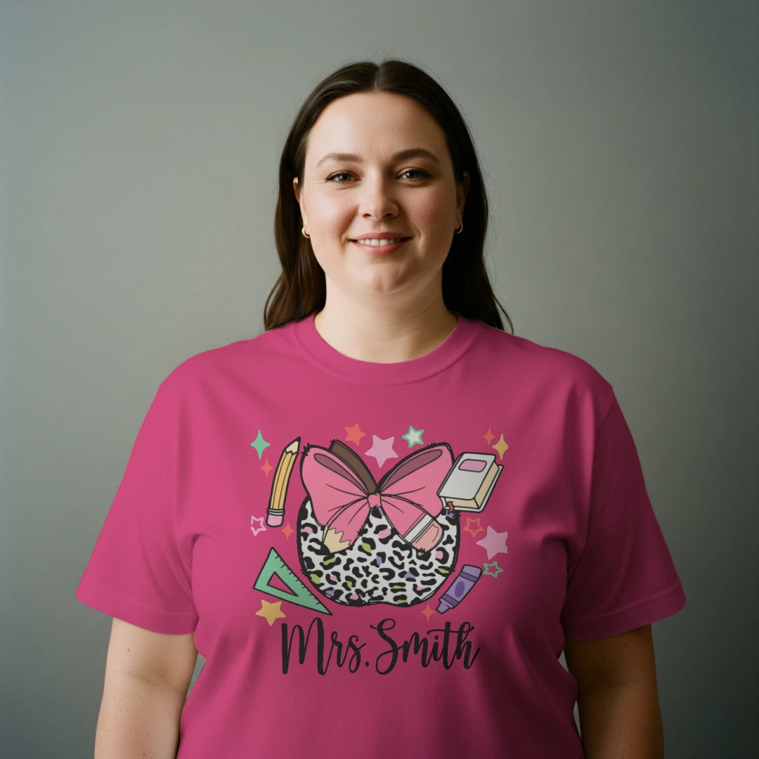 🐆🎀 Wild About Teaching – Custom Teacher Tee ✏️📚