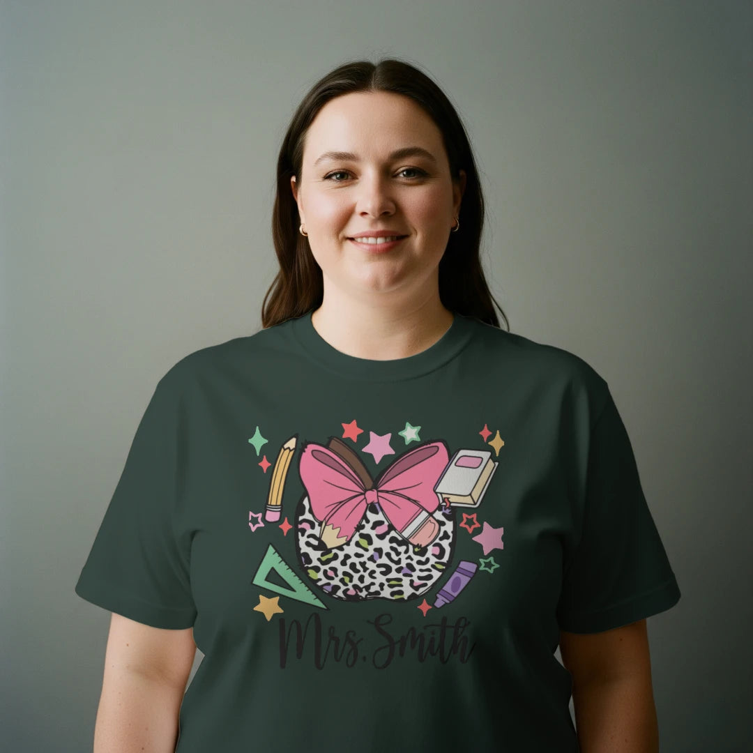 🐆🎀 Wild About Teaching – Custom Teacher Tee ✏️📚