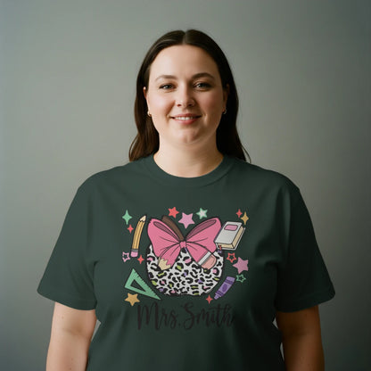 🐆🎀 Wild About Teaching – Custom Teacher Tee ✏️📚