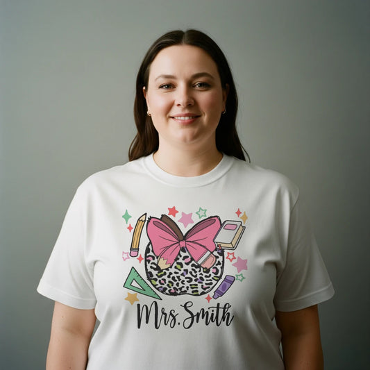 🐆🎀 Wild About Teaching – Custom Teacher Tee ✏️📚