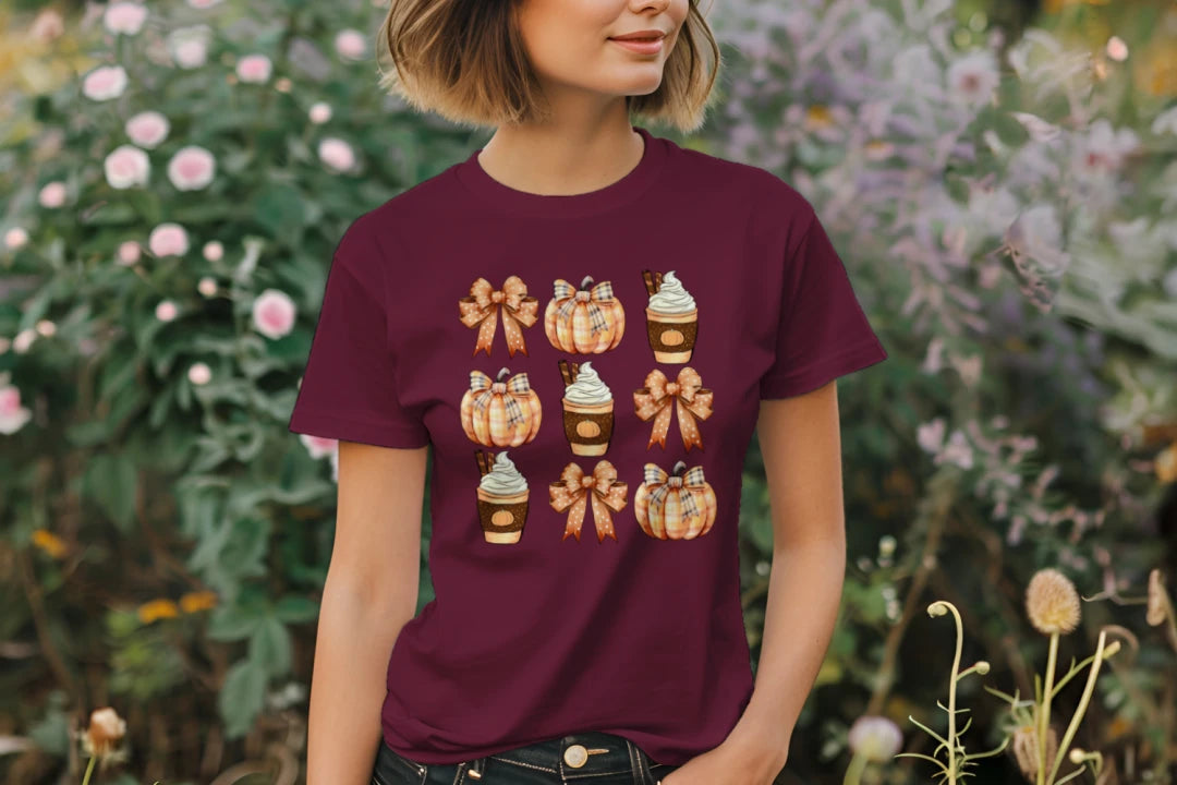 🎃☕ Plaid Pumpkin Spice Tee ☕🎃