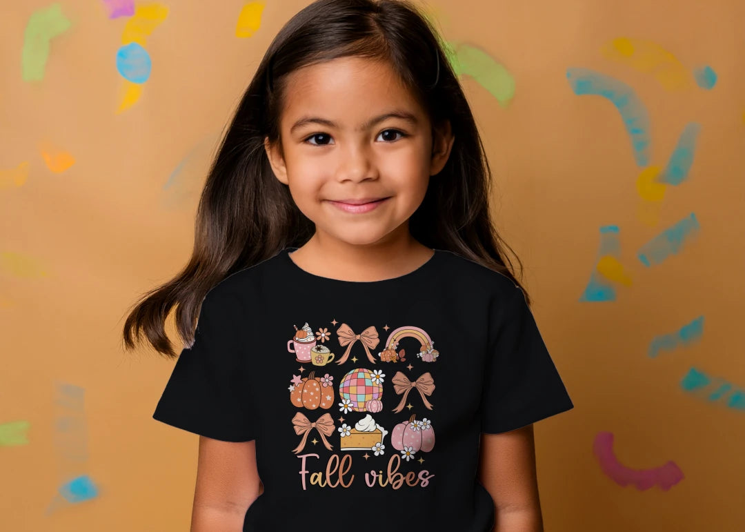 🎃☕ Fall Vibes Grid Tee ☕🎀