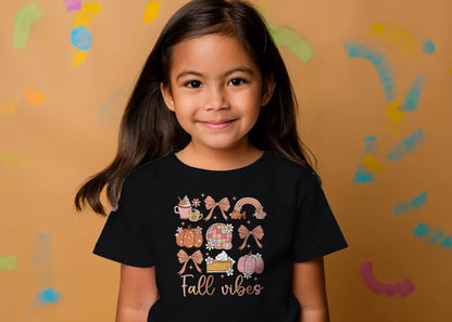 🎃☕ Fall Vibes Grid Tee ☕🎀
