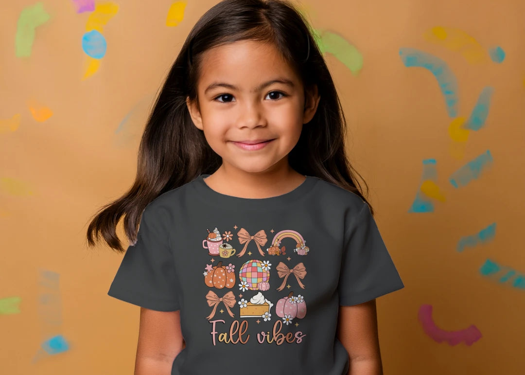 🎃☕ Fall Vibes Grid Tee ☕🎀