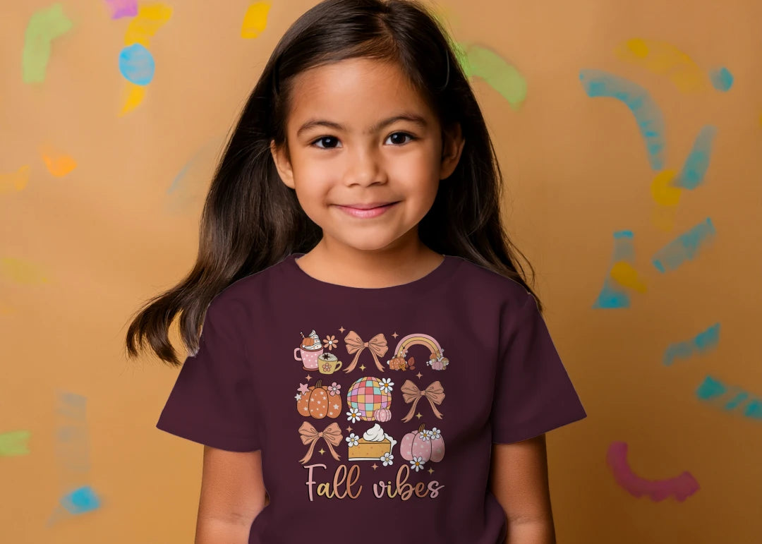 🎃☕ Fall Vibes Grid Tee ☕🎀