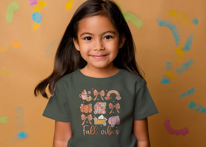 🎃☕ Fall Vibes Grid Tee ☕🎀