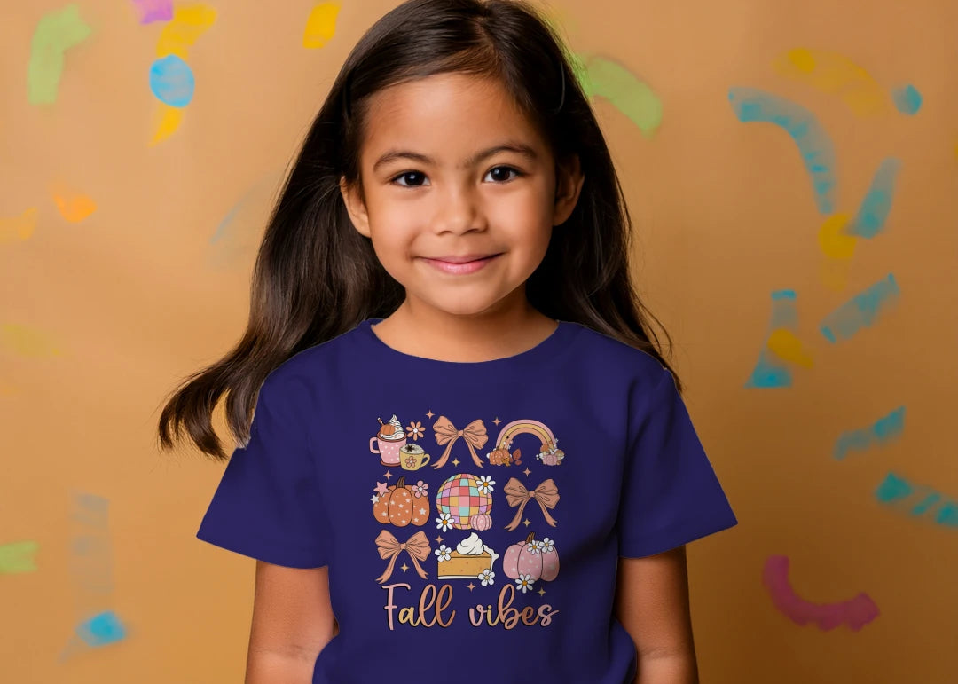 🎃☕ Fall Vibes Grid Tee ☕🎀