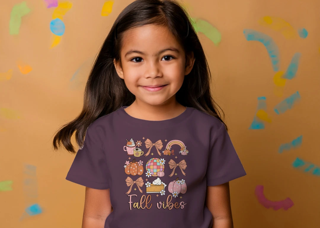 🎃☕ Fall Vibes Grid Tee ☕🎀