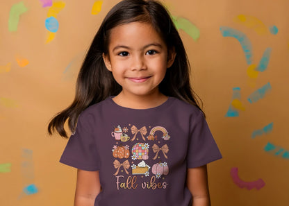 🎃☕ Fall Vibes Grid Tee ☕🎀