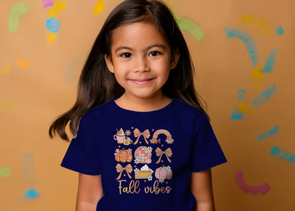 🎃☕ Fall Vibes Grid Tee ☕🎀