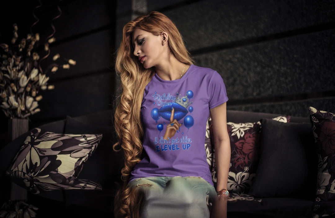 👑💙 Birthday Queen “Level Up” Tee 👑💙