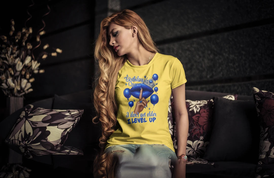 👑💙 Birthday Queen “Level Up” Tee 👑💙