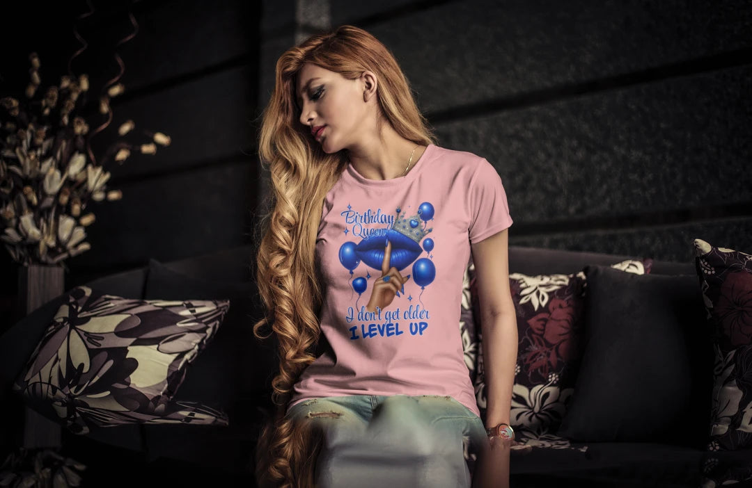 👑💙 Birthday Queen “Level Up” Tee 👑💙