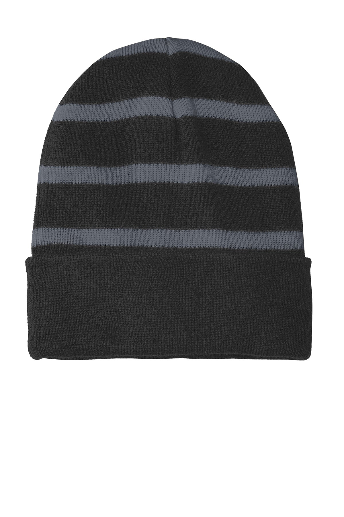 🧊🧶Sport-Tek® Striped Beanie with Solid Band – STC31 🧶🧊