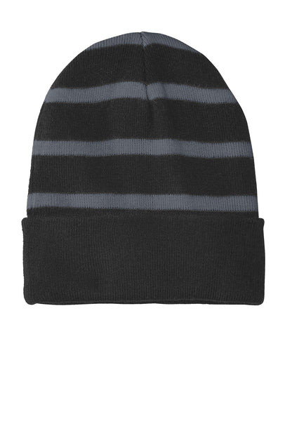 🧊🧶Sport-Tek® Striped Beanie with Solid Band – STC31 🧶🧊