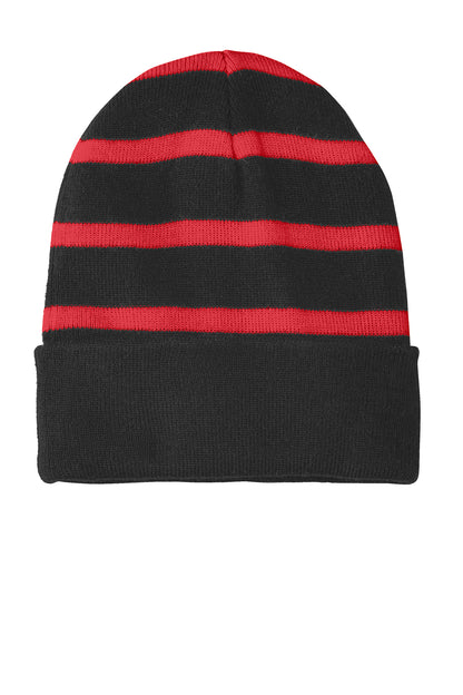 🧊🧶Sport-Tek® Striped Beanie with Solid Band – STC31 🧶🧊