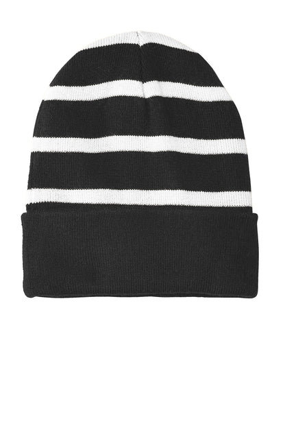 🧊🧶Sport-Tek® Striped Beanie with Solid Band – STC31 🧶🧊