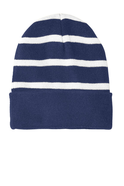 🧊🧶Sport-Tek® Striped Beanie with Solid Band – STC31 🧶🧊