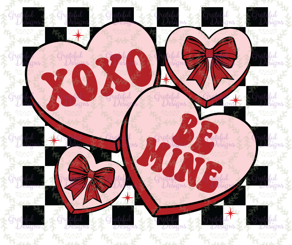 💋XOXO Be Mine Valentine Hearts Design💋