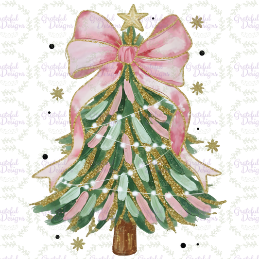 🎀🎄 Pink Bow Christmas Tree Tee 🎀🎄